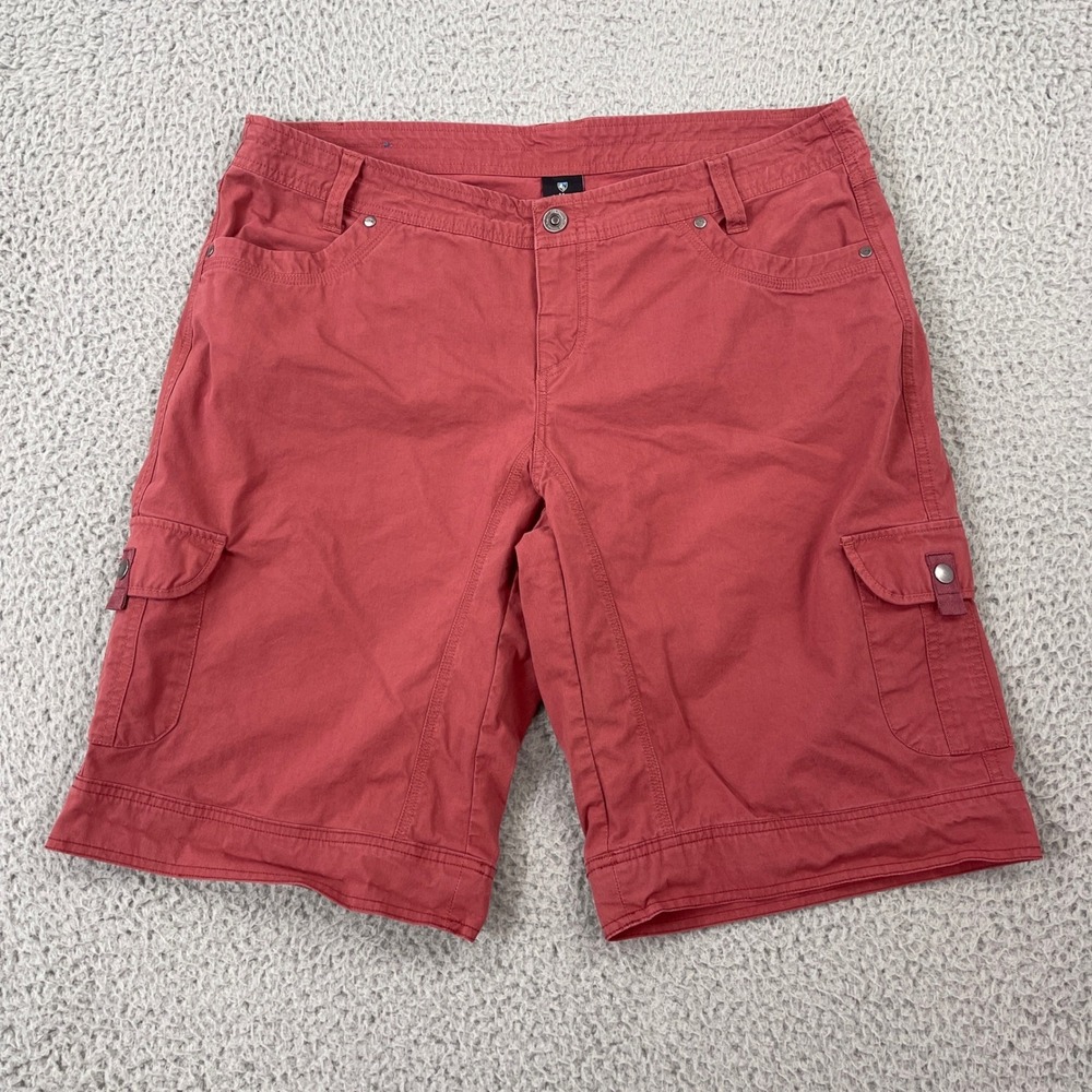 Kuhl Splash Shorts Womens 16 Red Cargo Hiking Outdoor 11" Inseam 6084